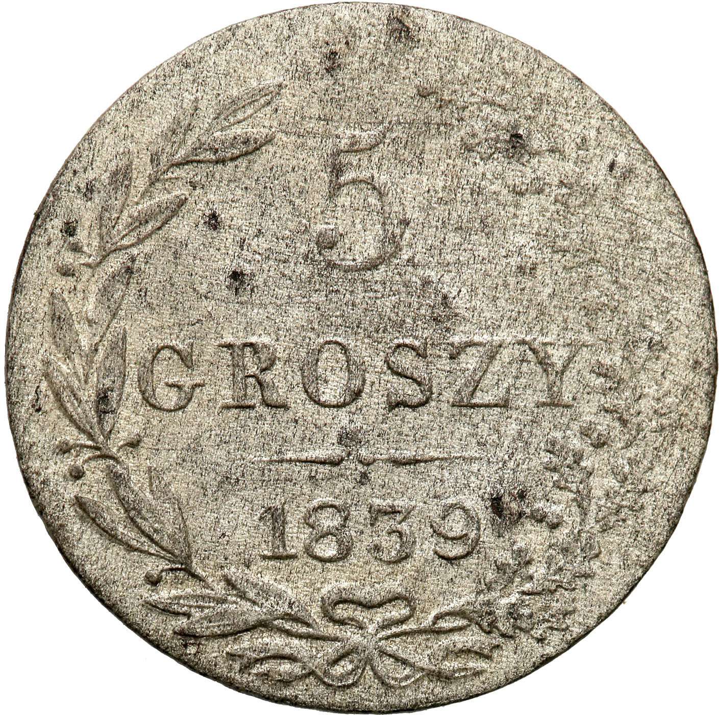 Polska XIX w./Rosja. Mikołaj I. 5 groszy 1839 MW, Warszawa